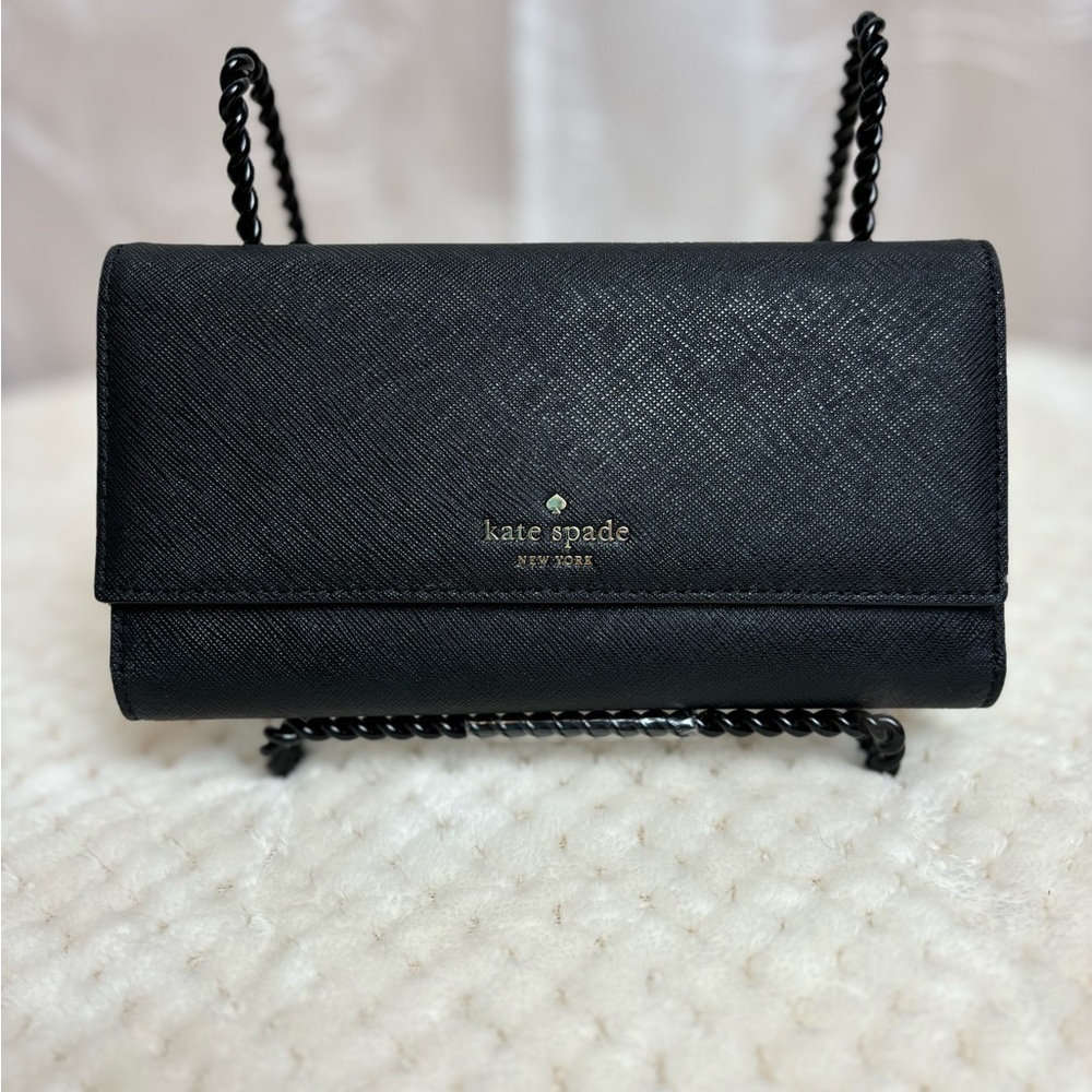 KATE SPADE Saffiano Black Leather Iphone  Wallet